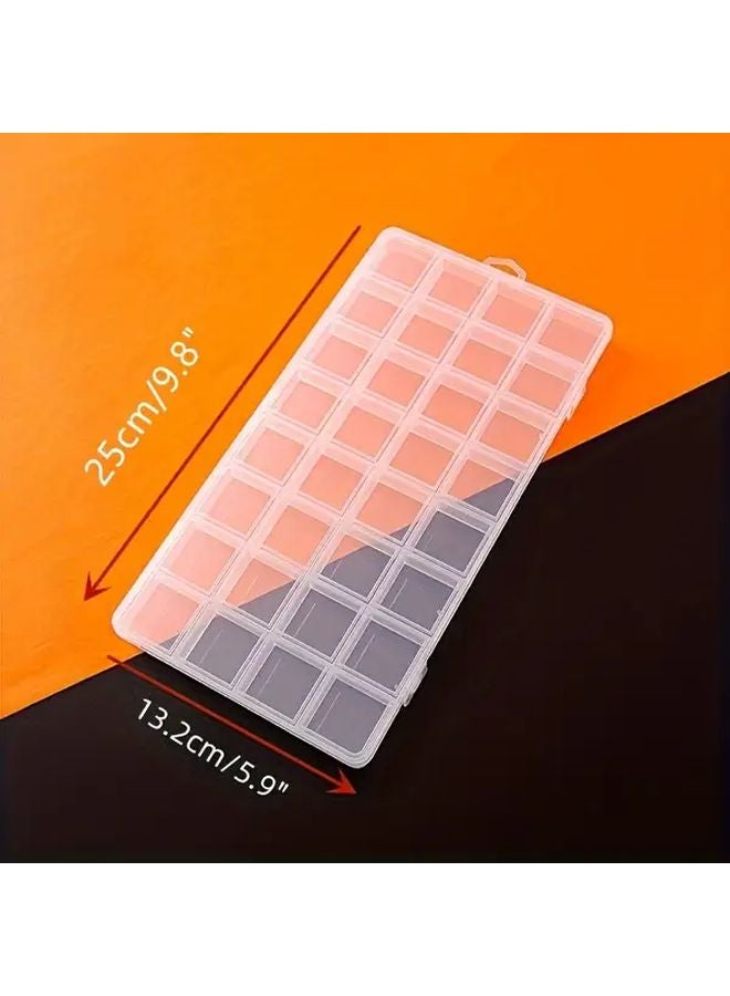 32 Grid Plastic Storage Box With Lids 32 Compartment Transparent Organizer Double Button Design - Image 4